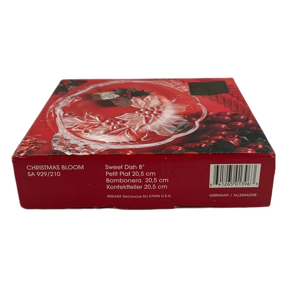2 Mikasa German‎ Christmas Crystal Dishes Christmas Story & Bloom Candy Sweets